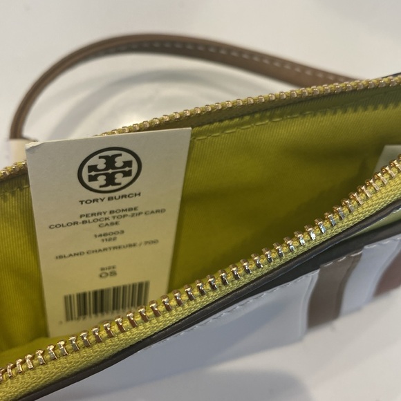 Tory Burch “island chartreuse” colour block wristlet and card holder - Picture 4 of 7